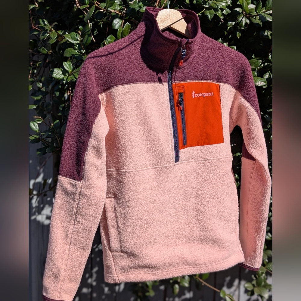 Cotopaxi Abrazo Fleece Half Zip Pullover Jacket Wine Rosewood